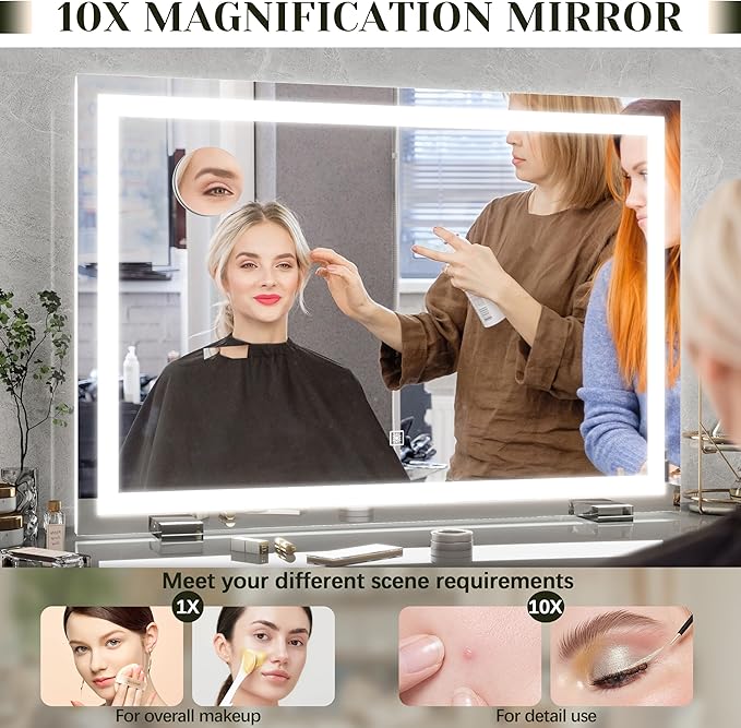 ROLOVE 32x 22 Inch Large Lighted Vanity Mirror - Image 7