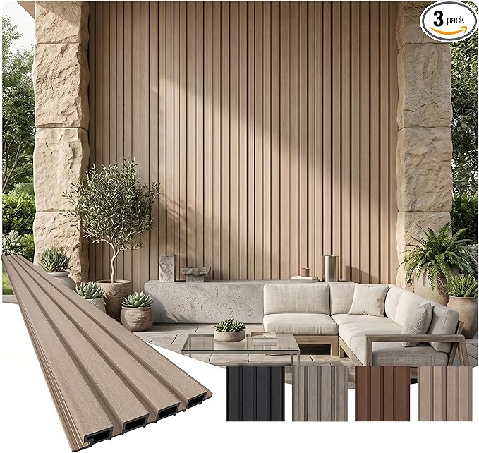 From Plain to Beautiful in Hours WPC Exterior Wall Slat Panels Waterproof by DecorativeCeilingTiles
