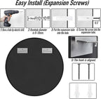 SCWF-GZ 20" Round Mirror Circle Wall Mounted Hanging or Against Wall Metal - Image 6