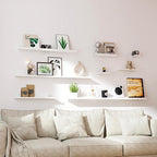 Small White Floating Shelves for Wall Decor, Wall Mounted Wood Shelf for Bedroom - Image 6