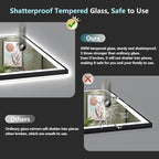 48x38 Black Framed LED Bathroom Mirror - Image 8