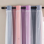 XiDi Curtains for Bedroom Decor, Rainbow GreyPinkPu-52-96 - Image 2