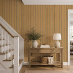 VEELIKE Honey Teak Wood Slat Wall Panels Peel and Stick Decorative Faux Wood - Image 2