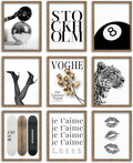 Stockholm Style 9 Pcs Fashion Gallery Wall Art Set, Modern Editorial Leopard by Unknown