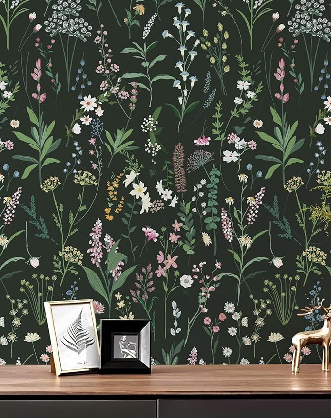 JiffDiff Floral Wallpaper Peel and Stick Farm Floral 1181" x 17.32" Wildwood by wallpaper