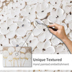 JolyWell Large hand painted wall art White Hydrangea Canvas Wall decor - Image 2