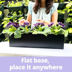 LaLaGreen Wall Planters for Outdoor Carbon Steel Black Metal Hanging Flower Pot - Image 7