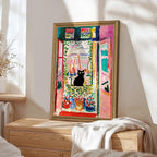 Fantasy Artists Henri Matisse Cat Wall Art, Framed Open Window Black Cat Canvas - Image 5