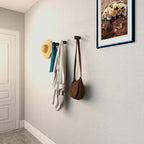 bsdonte Wood Wall Hooks, 4 Pack Black Decorative Coat Hooks Wall Mounted - Image 3