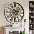 The B-Style Large Wall Clock 24 inch Moving Gear Wall Clock Oversized Vintage - Image 6