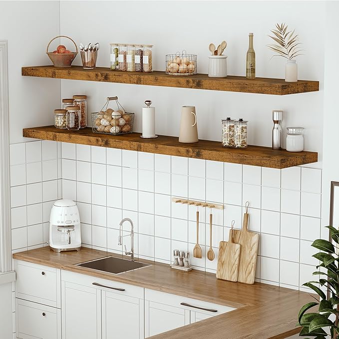 Vivelove 12 Inch Deep Floating Shelves 72 inch Long, 72 x 12 Wide Wall Shelves - Image 5
