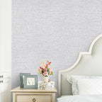 Light Grey Grasscloth Peel and Stick Wallpaper, Vintage Textured Contact Paper - Image 2