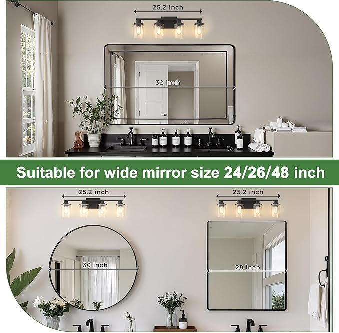 DORESshop 4-Light Vanity Light Fixtures, Modern Vanity Lights - Image 2
