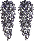BLEUM CADE Fake Hanging Plants, Faux Deep Purple Vines Hanging Plant by BLEUMCADE