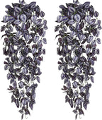 BLEUM CADE Fake Hanging Plants, Faux Deep Purple Vines Hanging Plant by BLEUMCADE