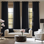NICETOWN Room Darkening Draperies Curtains Panels, 2 Panels Black W52 x L84 - Image 2