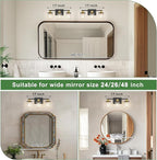 DORESshop Bathroom Light Fixtures, 3-Light Black and Gold Bathroom Lights Over - Image 3