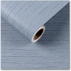 CRE8TIVE Large Size 24"x354" Light Blue Grasscloth Peel and Stick Wallpaper by CRE8TIVE