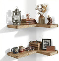 16 Inch Solid Wood Floating Corner Shelves 3 Pack by Unknown