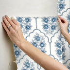 NuWallpaper x Society Social Floral Bazaar Delft Blue Peel and Stick Wallpaper - Image 6