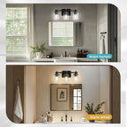 DORESshop 20 Inch Bathroom Light Fixtures, 3-Light Upgraded Matte Black - Image 3