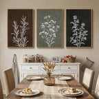 Framed Boho Botanical Wall Art for Living Room, 3 Piece Rustic Floral Canvas - Image 6