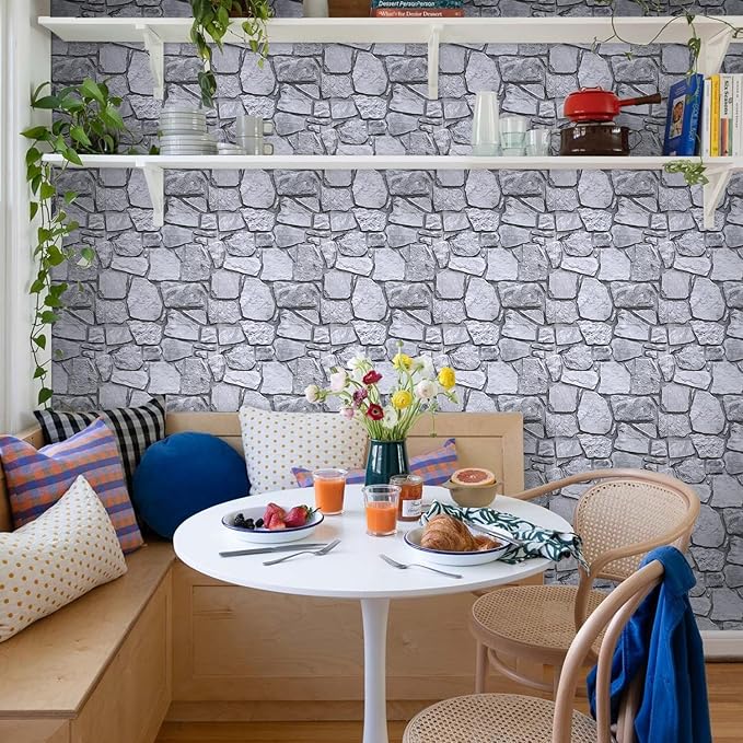 Commomy 3D Faux Stone Peel and Stick Wall Tiles - Image 2