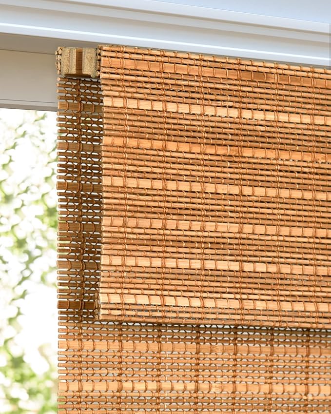 LazBlinds Cordless Bamboo Roman Shades, Light Filtering Window Treatment - Image 2