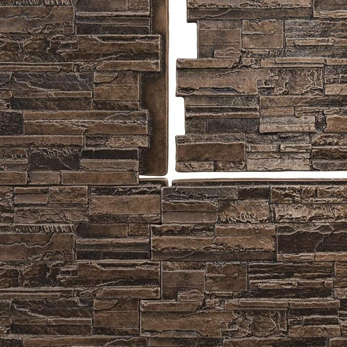 EverStone Cascade Faux Stone Panel, 48 5/8"W x 24 3/4"H x 1 1/4"D, Willow Peak - Image 9
