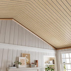 VEELIKE 30''x118'' Large Roll Wood Slat Wall Panel Peel and Stick Light Oak - Image 5