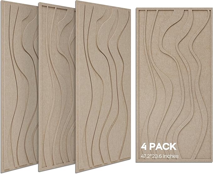 BUBOS 4 Pack Large Acoustic Panels, Total-Size 47.2 x 23.6 Inches Soundproof by BUBOS