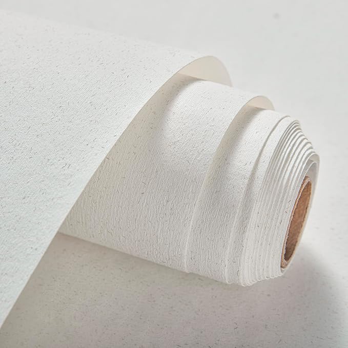 Natural White Wallpaper Grasscloth Textured Peel and Stick Wall by Unknown