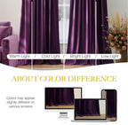NICETOWN Purple Blackout Velvet Curtains 84 inch Long, Dark Purple - Image 5