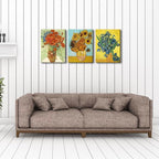 Wieco Art 3 Panels Canvas Prints of Vincent Van Gogh Paintings Reproduction Red - Image 3