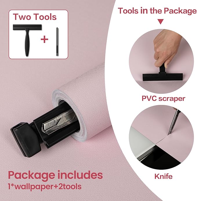 practicalWs Pink Wallpaper Peel and Stick - Image 2