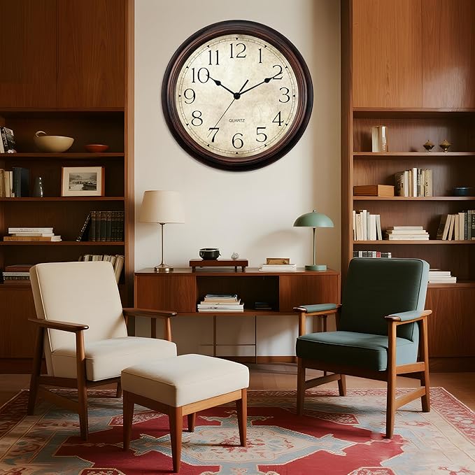 KECYET Wall Clock Battery Operated Vintage Silent Non-Ticking Analog Wall - Image 2