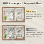 48x36 Inch Bathroom Mirror for Wall, Anti-Rust Walnut Wood Grain Metal Framed - Image 8