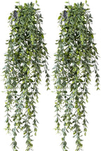 Artificial Hanging Plant 2 Pcs Faux Plant Ivy Vine Faux Eucalyptus Vines Fake - Image 9