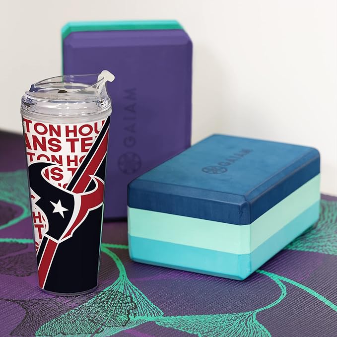 NFL Football 24oz Acrylic Tumbler with Hinged Lid, Officially Licensed Double Wall Tumbler for NFL Fans