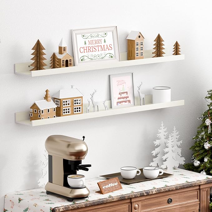 upsimples Floating Shelves for Wall, 35.5 Inch Shelves for Decor Storage Set of - Image 2