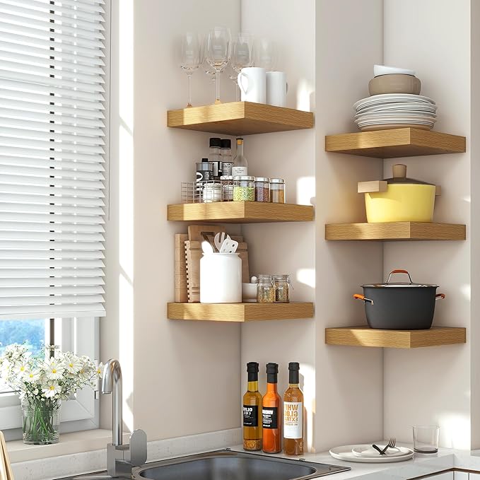 Square Floating Shelves for Wall 12"W x 12"D x 1.4"H, Small Engineered Wood - Image 2