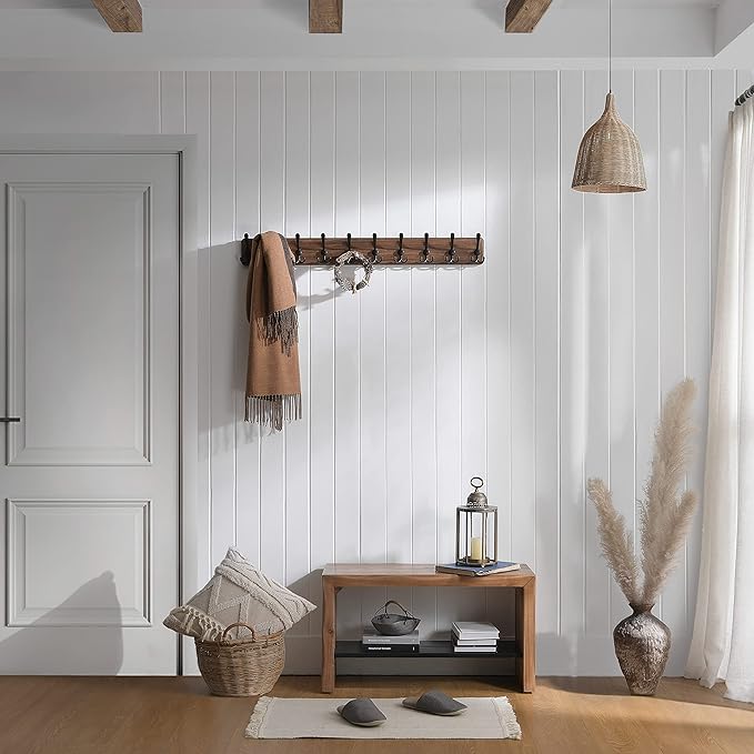 SKOLOO Rustic Large Wall Mounted Coat Rack-38.6'' Long Coat Rack - Image 4