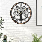 Micasso Wall Clocks Battery Operated: 21Inch Farmhouse Tree of Life Metal - Image 3