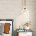 FunStick Beige Weave Grasscloth Peel and Stick Wallpaper Textured Wallpaper - Image 2