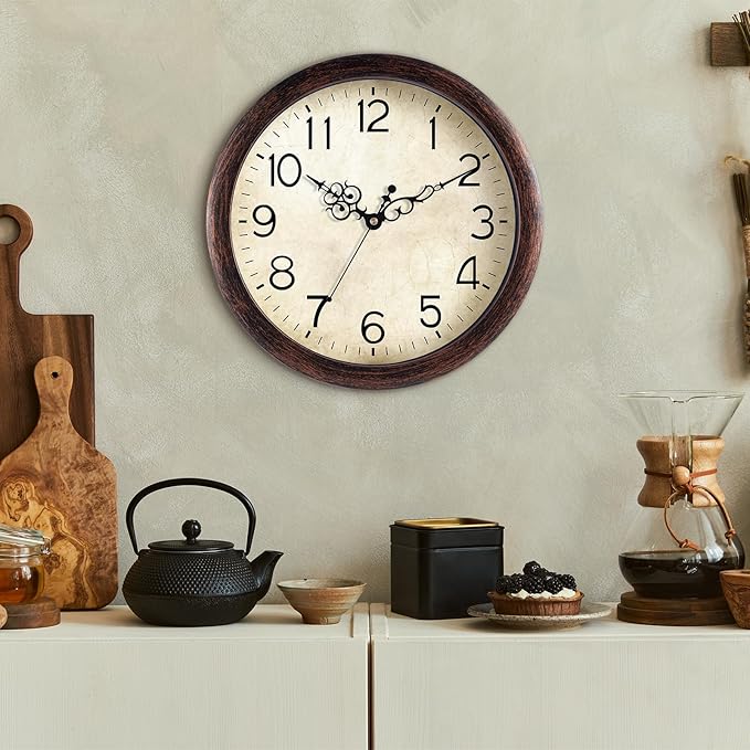 KECYET Wall Clock 12 Inch Vintage Wall Clocks Battery Operated Quartz Silent - Image 5