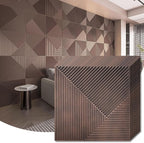 WOWSTAR 12-Pack 3D Wall Panels 19.7" x 19.7", Antique Copper Slat Wall Panels by WOWSTAR