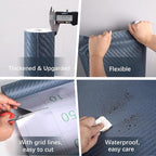 Haimin Fabric Wallpaper Textured Contact Paper Navy Blue Grasscloth Wallpaper - Image 4