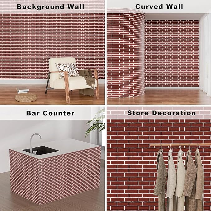 3D Wall Panels - 4PCS 47.2"x26" Faux Stone Wall Covering - MCM Modified Clay - Image 4