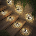 gardencave 2 Pack Solar Fence Lights Metal Solar Powered Outdoor Wall Deck Step - Image 3