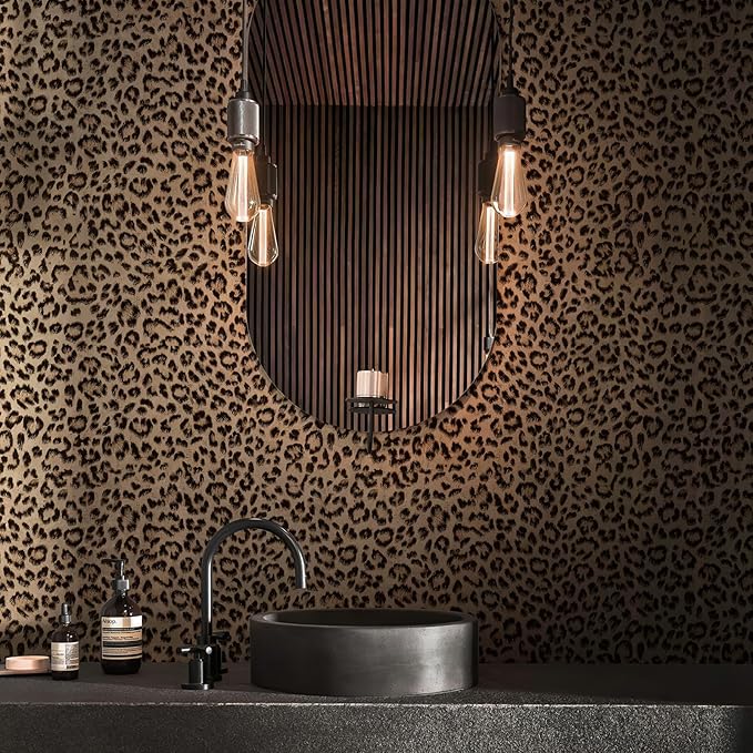 JiffDiff Leopard Print Peel and Stick Wallpaper, Waterproof Removable Self - Image 5